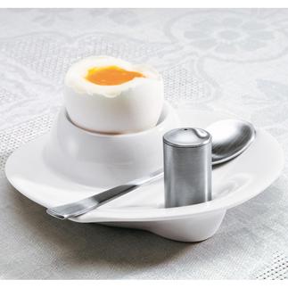 Eierbecher mit Salzstreuer und Löffel, 2er-Set Haus & Küche _:O:O:_ Besteck & Geschirr