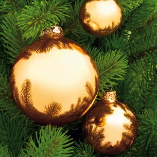 Vergoldete Christbaumkugeln, 13tlg. Set